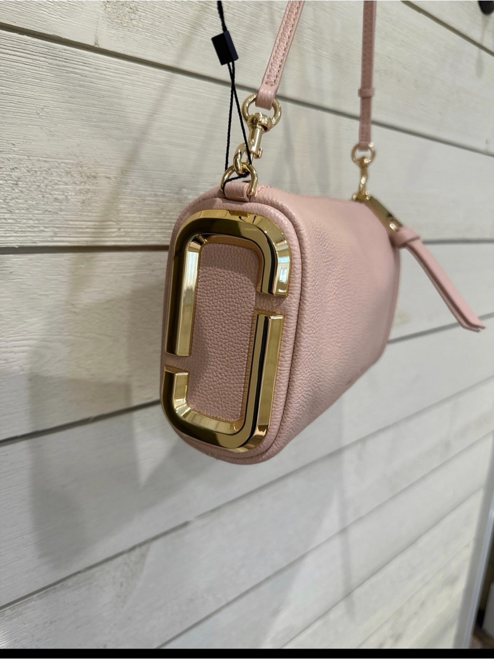 The Snapshot Small Leather Camera Bag - Pink